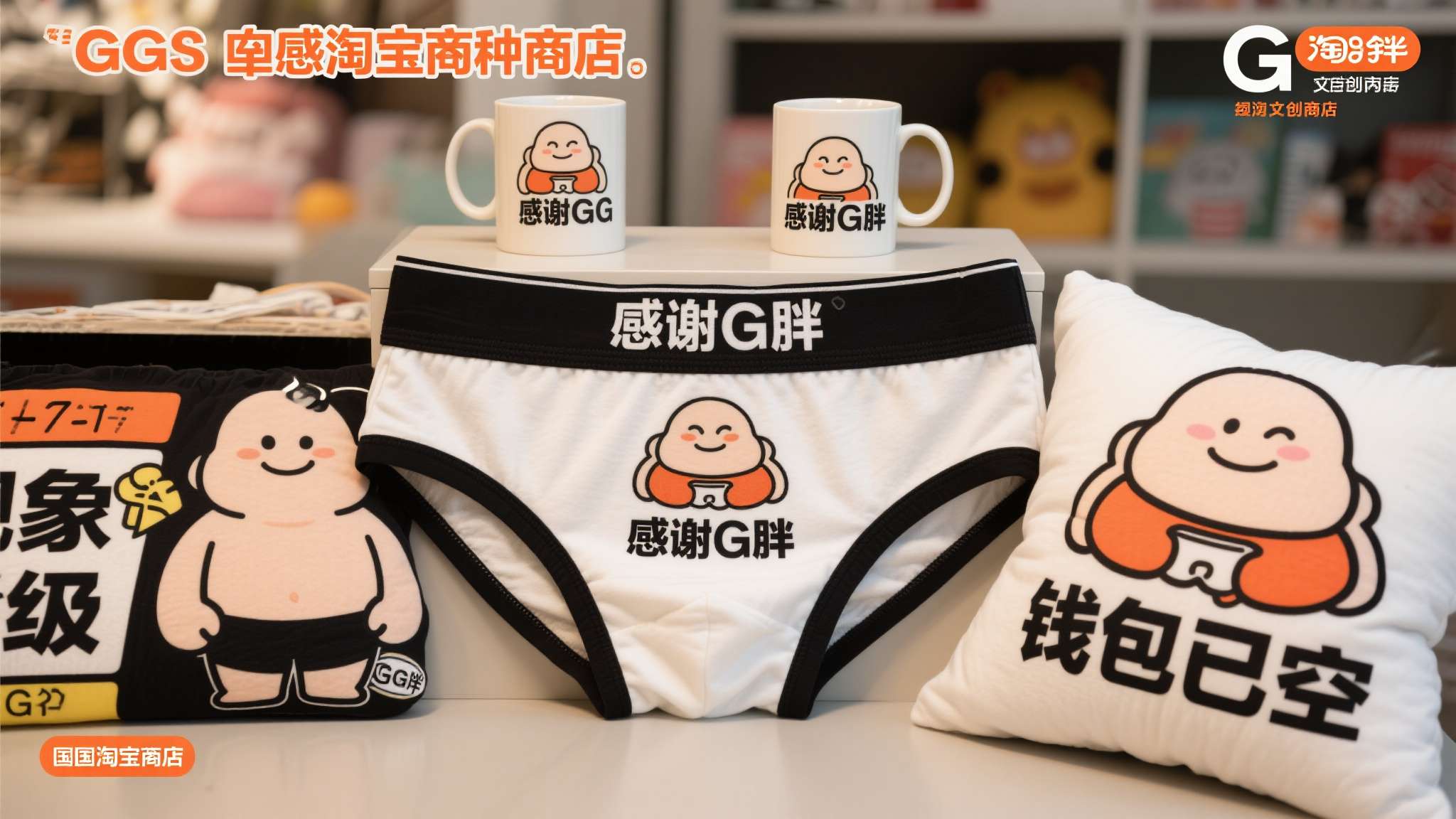正是这种高度认同感，催生了一批以G胖为主题的周边文创产品。从马克杯到抱枕，再到—